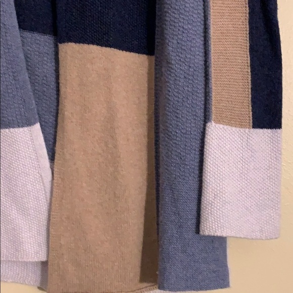 Lucky Brand Women Open Cardigan Color Block Blue/Tan,Long Sleeves,Size XS - Picture 7 of 10